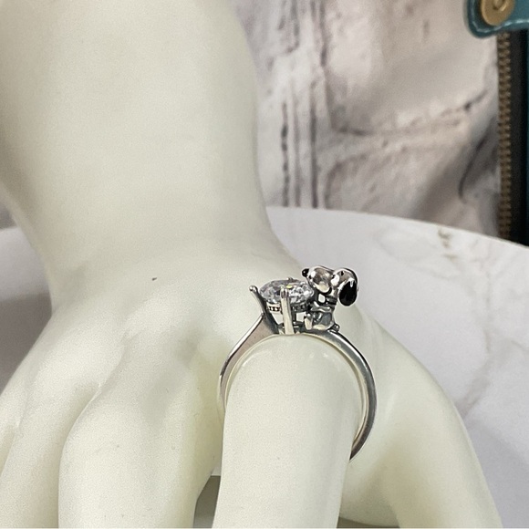 🌟 S925 Sterling Silver Snoopy Diamond Ring - Picture 6 of 12